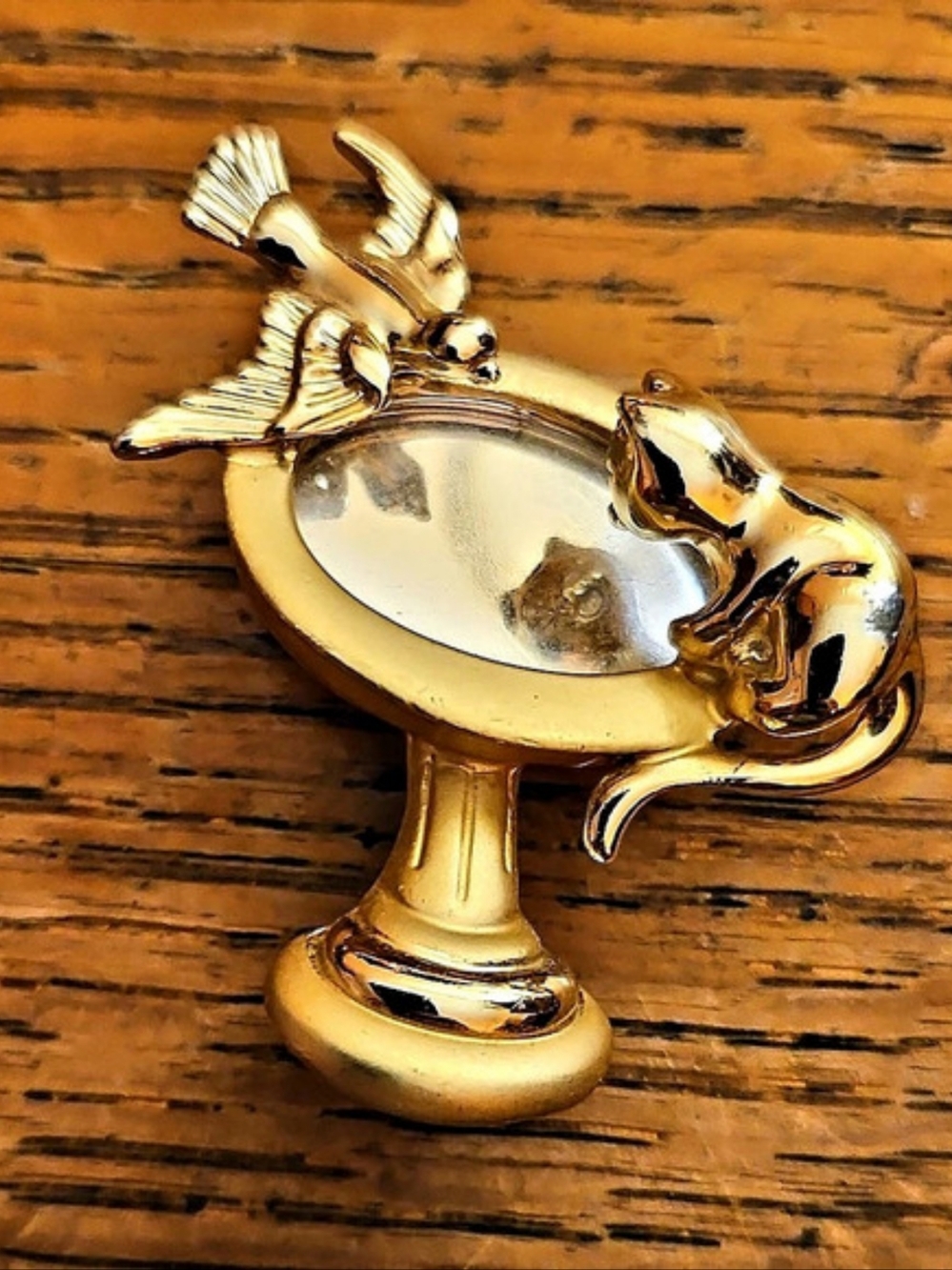 Bird & Cat Brooch Gold & Silver